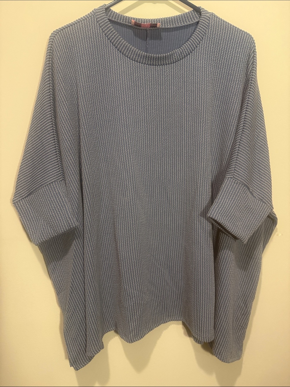 Light Blue Ribbed Women's Sweater